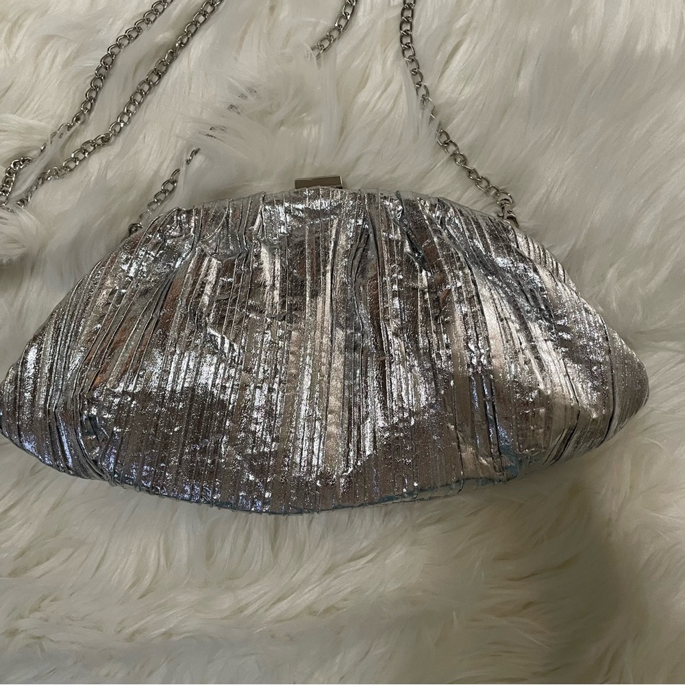 Urban Expressions silver clutch evening purse